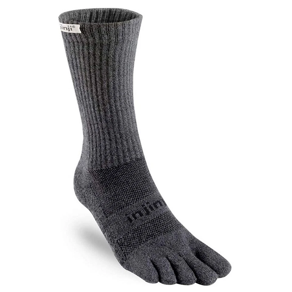 Injinji Trail Run Midweight Five Finger Running Toe Socks Crew Granite - Image 1 of 1