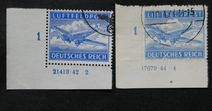 D. Reich, Adolf Hitler Deutschland, Feldpost Nr. 1A + 1B mit HAN Nr. gestempelt - Bild 1 von 2