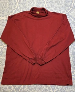 Vintage Cross Creek Turtle Neck Made In USA Sz XL Single-Stich Maroon *tiny Hole - Picture 1 of 9