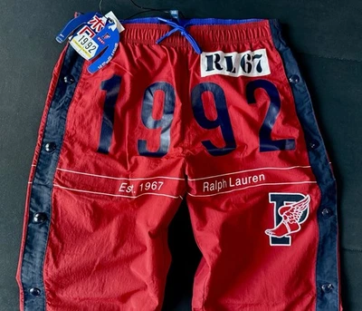 Polo Ralph Lauren P Wing Stadium Pants patch vtg plate usa limited 1992 flag S - Image 1 of 4