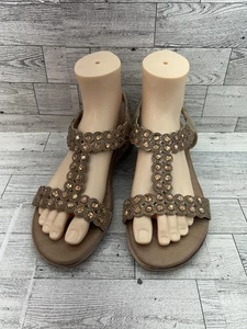 Patrizia by Spring Step Shoes Womens Size 9 Beaded Rhinestone Sandals Comfort - Picture 1 of 10
