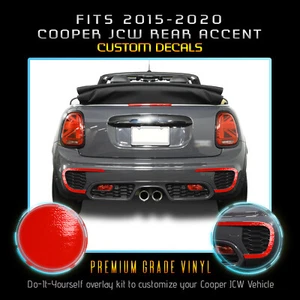 For 2015+ Mini Cooper John Cooper Works Rear Bumper Accent Decals - Glossy Vinyl - Picture 1 of 21