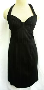 SPEECHLESS..SEXY..HALFTER..BOMBSHELL..SCHWARZ & WEISS..NADELSTREIFEN..KLEID..NEU. Gr. 13 - Bild 1 von 5