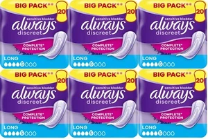 Always Discreet Inkontinenzeinlagen Damen, lang, 120 hochsaugfähige Einlagen 20 x 6 - Bild 1 von 9