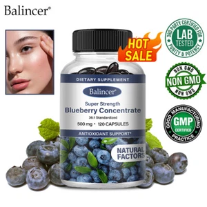 Blaubeerextrakt 500 mg Superstark, Augengesundheit 30/60/120 Kapseln - Bild 1 von 12