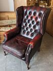 Leather chesterfield wing back chair, FREE DELIVERY NORFOLK & SUFFOLK