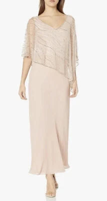 Vestido de mujer J Kara con capelet rubor talla 10 Foto 1 de 4