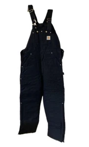 Carhartt Black Lined Overall Large Men's Gold Hardware Pocket New Size Free - Picture 1 of 8