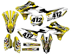 2018-2023 RMZ 450 MAYHEM Yellow Senge Graphics Kit Compatible with Suzuki - Picture 1 of 10