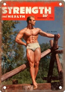 Stärke und Gesundheit Gewichtheben Magazin 12"" x 9"" Reproduktion Metallschild W36 - Bild 1 von 1
