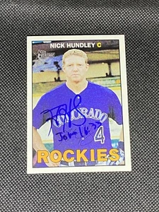Nick Hundley Colorado Rockies Signed Auto 2016 Topps Heritage Card #5 ~ COA - Picture 1 of 3