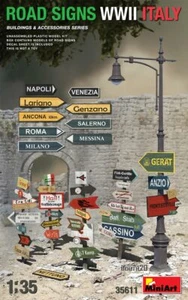 Road Signs WWII Italy Cartelli Stradali Seconda Guerra Mondiale Italia 1:35 Kit - Foto 1 di 2