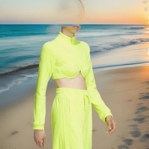 NWT Adidas Originals Jeremy Scott Track Top Neon Yellow SZ.L (H50968) MSRP $150 - Picture 1 of 7