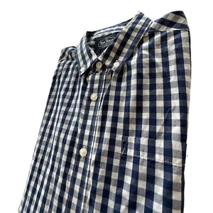 Nat Nast Shirt Mens Size Medium Button Up LS  Gingham Plaid Blue White - Picture 1 of 9