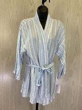 In Bloom by Jonquil Striped Robe, Women's Size S, Blue NEW MSRP $54