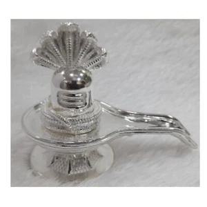 Shivling In Pure 925 Silver / ShivaLing With Yoni Base In Silver - Picture 1 of 1