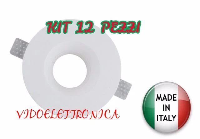 PORTA FARETTO IN GESSO ROTONDO A SCOMPARSA PER LAMPADE A LED 12 PEZZI CSF 030 - Immagine 1 di 1