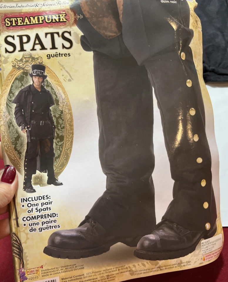 DISFRAZ RENACENTISTA COLONIAL BOTÓN DORADO PIRATA ESPATAS CUBIERTAS BOTAS NEGRAS TALLA 1 Foto 1 de 4