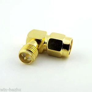 Adaptador conector RF RP-SMA macho a RP-SMA hembra macho pin ángulo recto 90 grados - Imagen 1 de 9