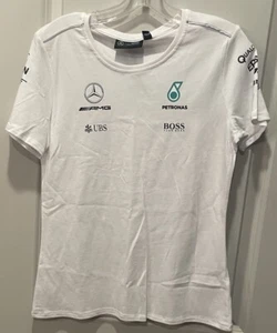 Women’s White AMG Petronas Formula One Team Tee Shirt Short Sleeve Size Large - Picture 1 of 10