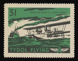 TYDOL FLYING "A" POSTER STAMPS OF 1940 - #31, FLYING LIFE SAVERS - COAST GUARD - Bild 1 von 2