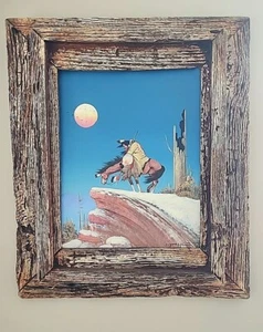Johnny Yazzie 1992 Vintage Oil On Canvas Framed Desert Native American Art 29x24 - Picture 1 of 9