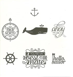 Stampin Up!~~HELLO MARINERO CM BALLENA ANCLA BARCOS RUEDA NUEVO RETIRADO - Imagen 1 de 3