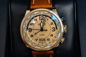 Seltene Vulcain Aviator Cricket GMT Herrenuhr, gebraucht, Handaufzug - Bild 1 von 5