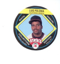 1993 King B LUIS POLONIA California Angels Rare Disc Card