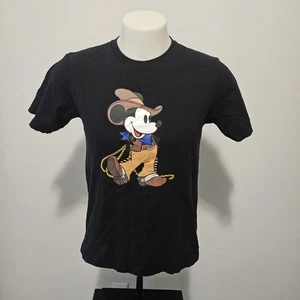 Uniqlo Mickey Mouse Magic For All Icons Short Sleeve Adult S Black Cowboy - Picture 1 of 8
