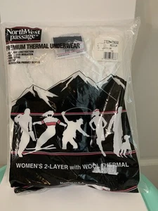 Vintage New NorthWest Passage Women’s Two Layer Wool Blend Thermal Under Top M - Picture 1 of 7