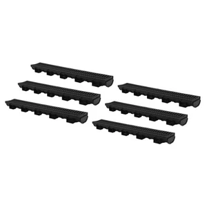 Interlocking Trench Drain System 6 Set Leakproof Channel Grate for Garden Farm - Picture 1 of 12