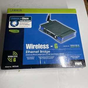 Linksys WET54G 2,4 GHZ 802,11G Wireless-G Ethernet Bridge 54 MBPS URR3-26 - Foto 1 di 5