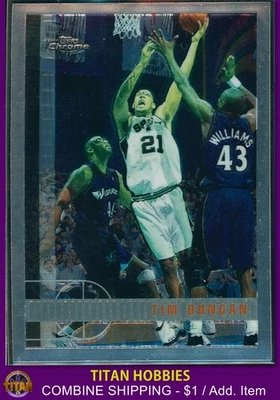 1997-98 Topps Chrome Rookie #115 Tim Duncan Chrome RC - Image 1 of 2
