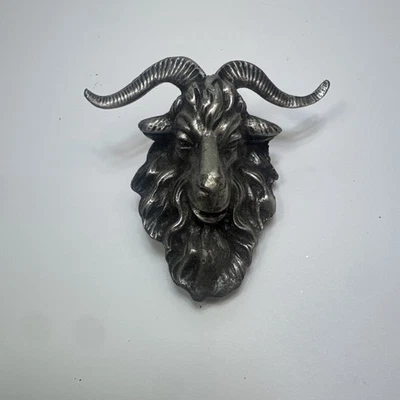 "Hebilla de cinturón Billy Goat Ram Horns 1974 vintage Bergamot Brass Works 3,5"" metal"  Foto 1 de 3