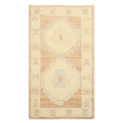LoomBloom 3x5 Hand Knotted Wool Brown Oushak Transitional Rug - Image 1 of 4