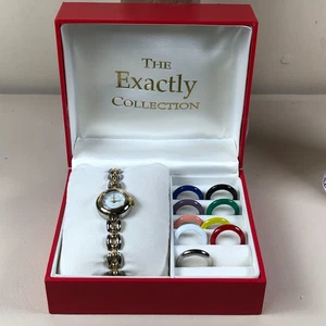 Exactly Women Dress Multi Bezel Dress Gold Tone Quartz Analog 21mm Watch 7" - Picture 1 of 14