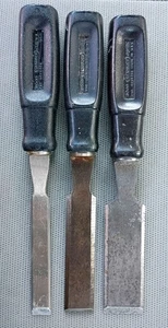 3 cinceles de madera Stanley vintage con mango negro - 1/2". 3/4" y 1" - Imagen 1 de 5
