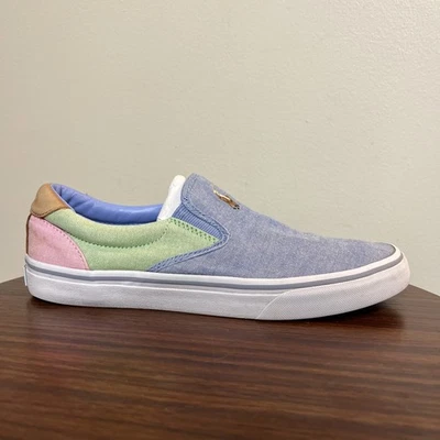 Zapatos de barco Polo Ralph Lauren para hombre Thompson IV de lona sin cordones 8 D bloque de color Foto 1 de 4