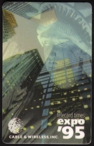 $2. Telecard Times Expo '95 NY Statue of Liberty Superimposed Phone Card - Picture 1 of 1