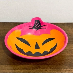NUEVO: Hyde and Eek - Pink Jack-o-Lantern Halloween Melamina Snack Bowl - Imagen 1 de 7