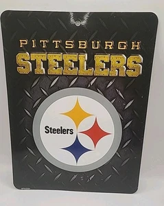 Letrero de pared con licencia de la Liga de los Pittsburgh Steelers NFL 8,5x11 logotipo lateral en excelente estado Estado - Imagen 1 de 3
