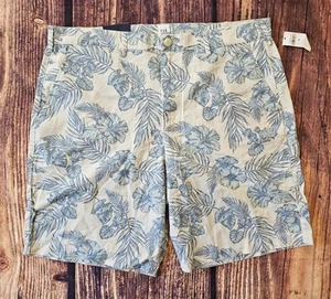 Gap Men's Size 36 Blue Tropical Floral 10 Inch Casual Chino Shorts New w/ Tags  - Picture 1 of 8