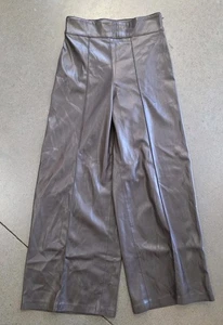 ZARA WMNS GR XL BRAUN KUNSTLEDER HOSE WEITES BEIN - Bild 1 von 4