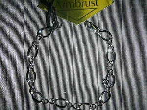 Bracciale catena cavo fantasia balestra .925 sterling 7,0 grammi 7,5 pollici USA - Foto 1 di 4