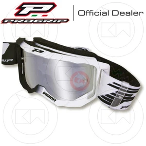 Máscara Progrip Gafas Moto Cross Enduro 3300 Negro/Blanco Lente Espejo - Imagen 1 de 3