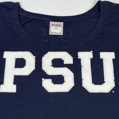 Penn State University Sequin Shirt Sz L PINK by Victoria’s Secret 5th Ocean 1855 - Image 1 of 4