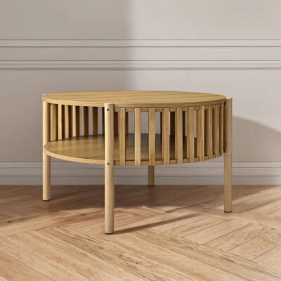 Furb Round Coffee Table w/ Storage Side Table Smooth Surface for Living Room - image 1 of 4