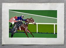 Luis Maisonet Ramos, Signed Race Horse Serigraph, Caribbean, Puerto Rico Art