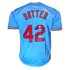 Bruce Sutter Signed St. Louis Blue Baseball Jersey (JSA) - Picture 1 of 3